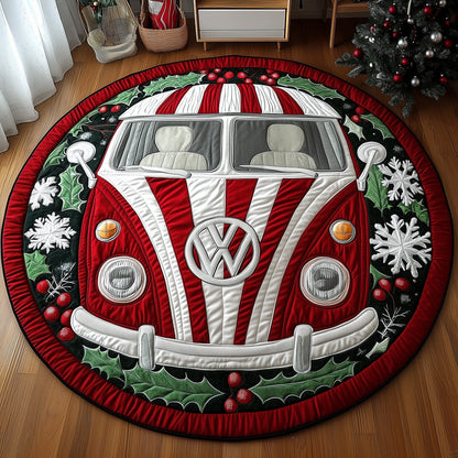 Sweet Stripe Camper Quilted Round Mat GFTOTP12389
