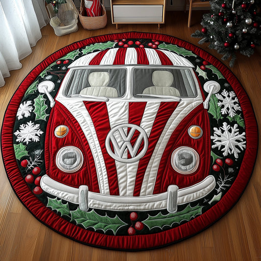 Sweet Stripe Camper Quilted Round Mat GFTOTP12389