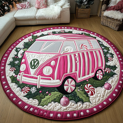 Sweet Stripe Camper Quilted Round Mat GFTOTP12390