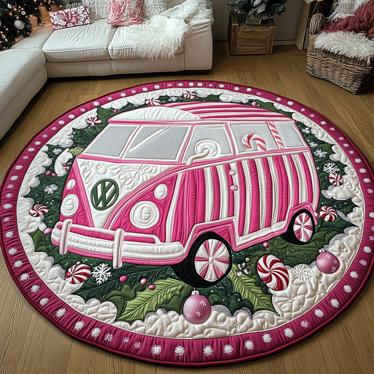 Sweet Stripe Camper Quilted Round Mat GFTOTP12390