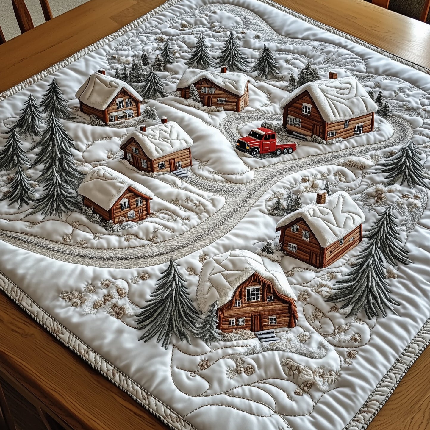 Holiday Village Quilted Table Topper GFTOTP12537
