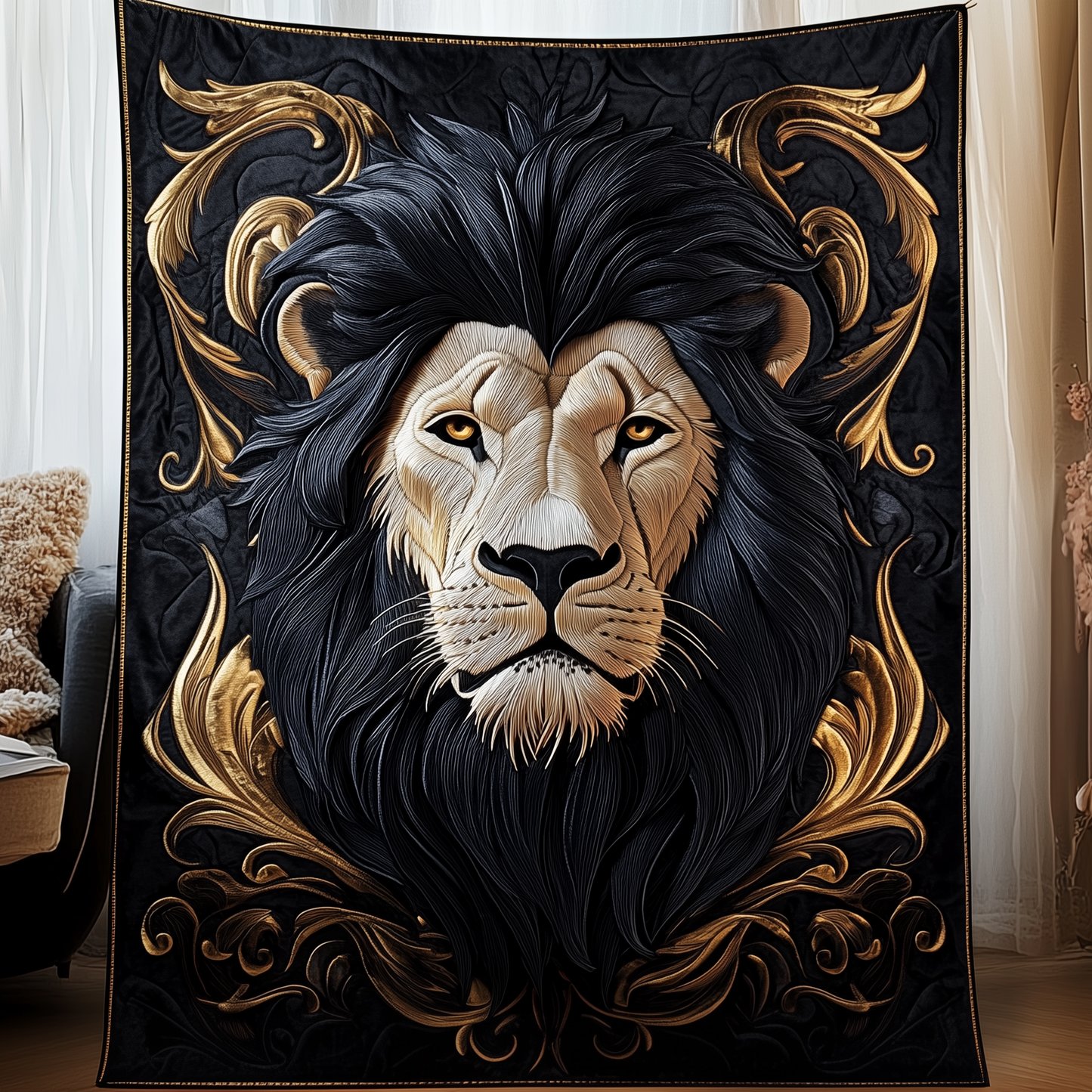 Majestic Lion Collection Quilted Blanket