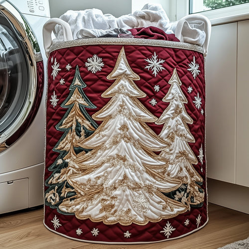 Festive Fir Quilted Laundry Basket GFTOTP12545