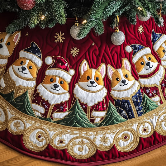 Corgi Charm Quilted Tree Skirt GFTOTP12573