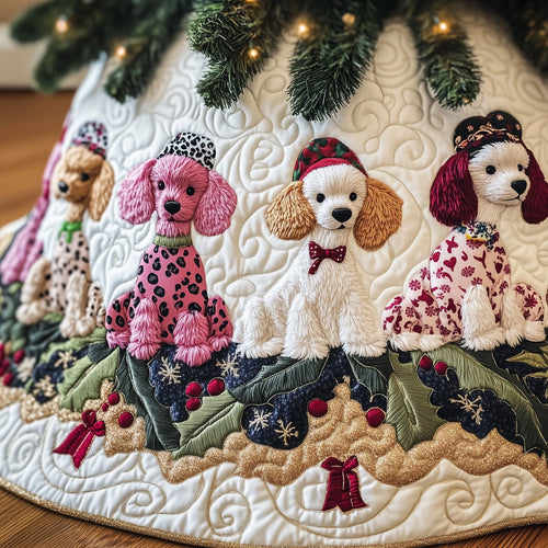 Poodle Charm Quilted Tree Skirt GFTOTP12624