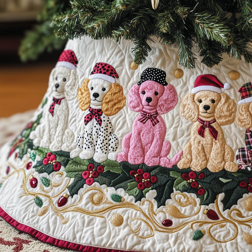 Poodle Charm Quilted Tree Skirt GFTOTP12625