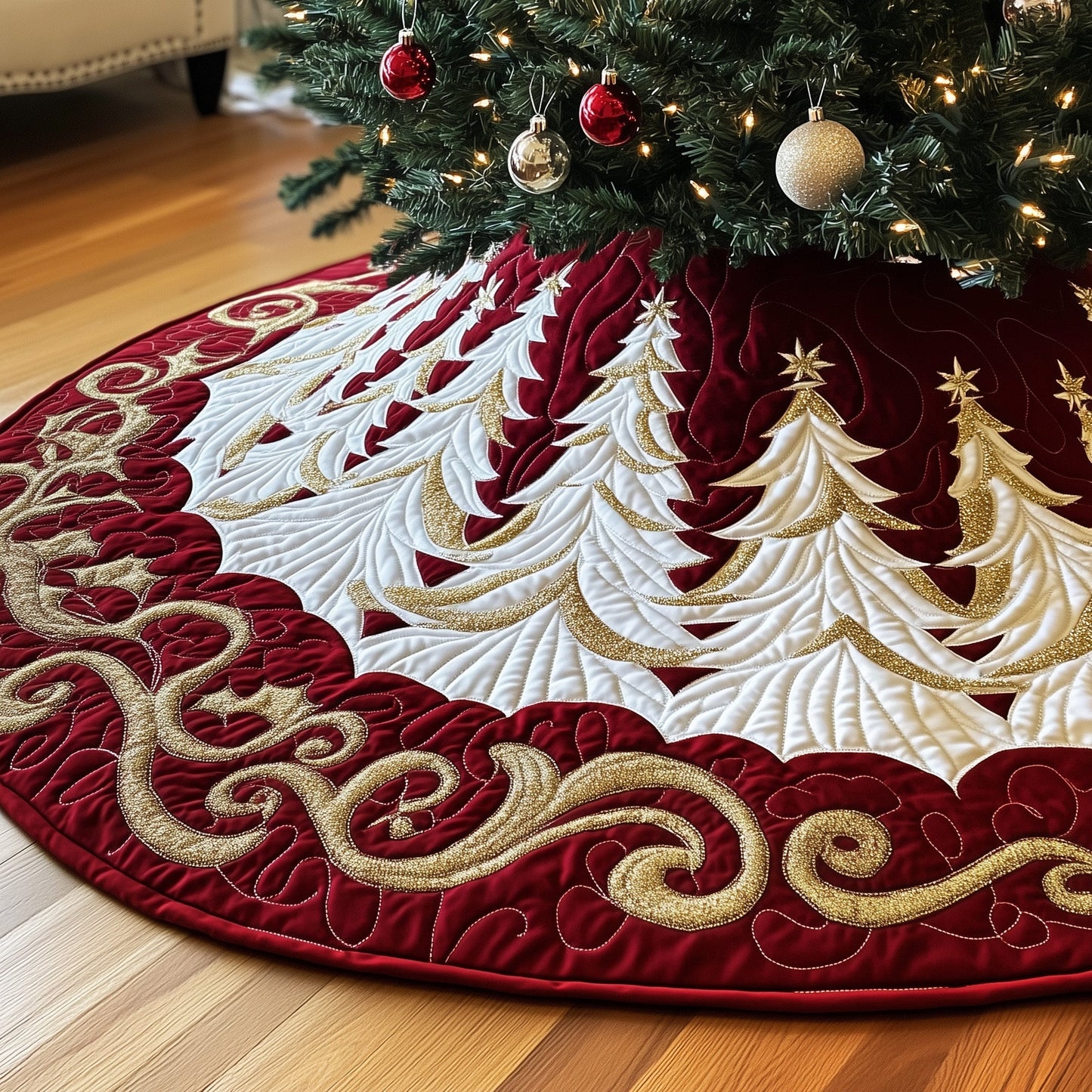 Christmas Tree Quilted Tree Skirt GFTOTP12628