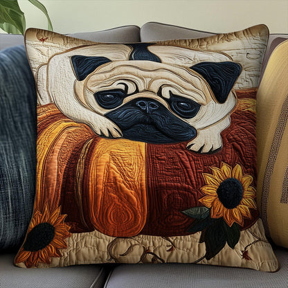 Pumpkin Pug Quilted Pillow Case GFTOTP12647