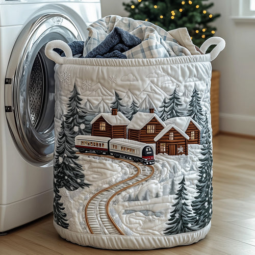 Holiday Express Quilted Laundry Basket GFTOTP12719