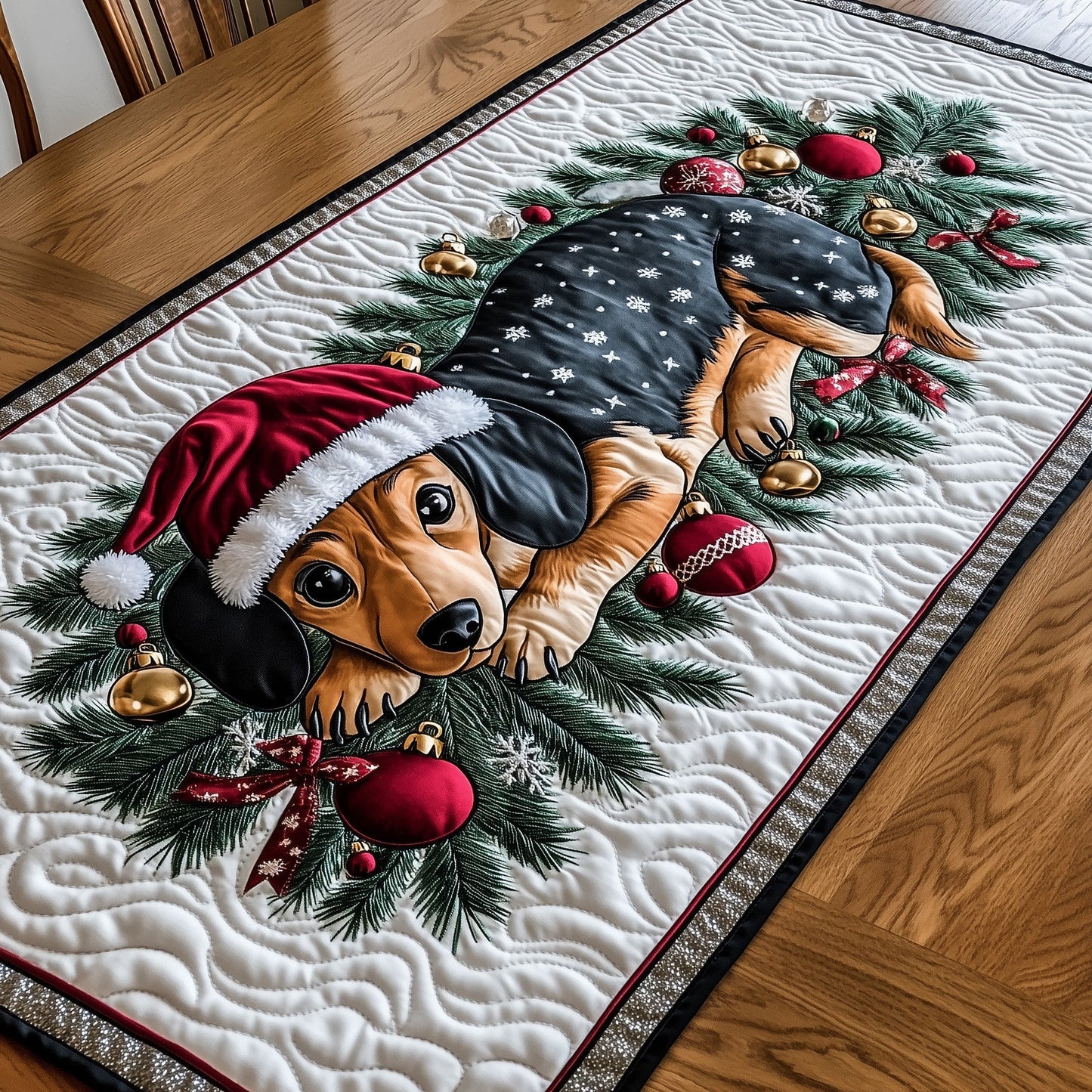 Jolly Weiner Quilted Table Runner GFTOTP12749