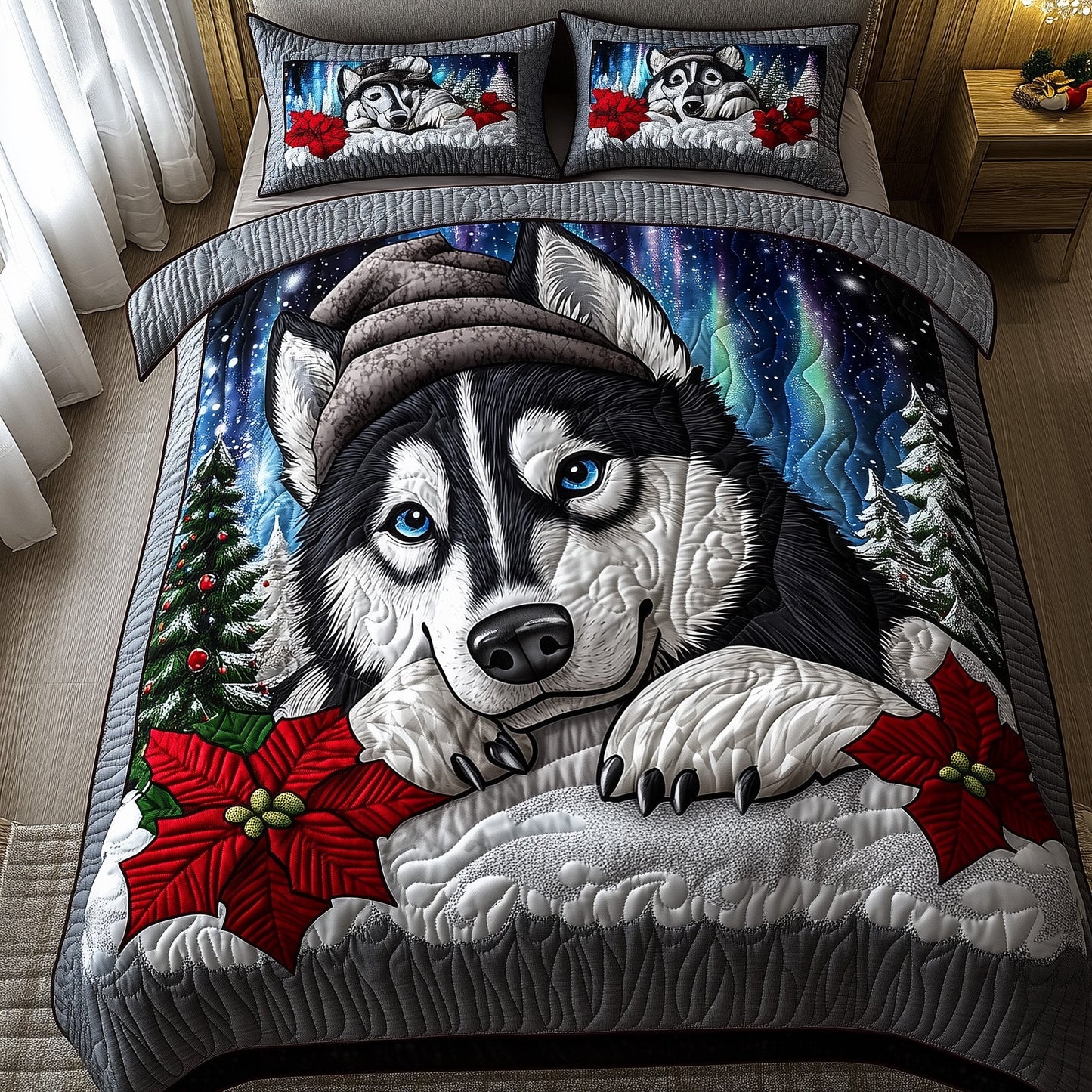 Winter Husky Charm Duvet Cover Set GFTOTP12781