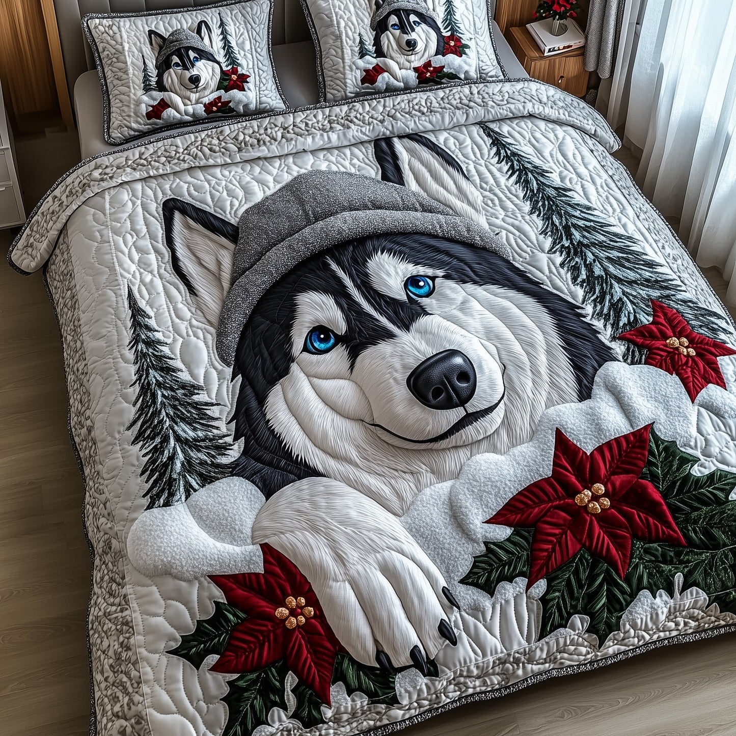 Winter Husky Charm Duvet Cover Set GFTOTP12782
