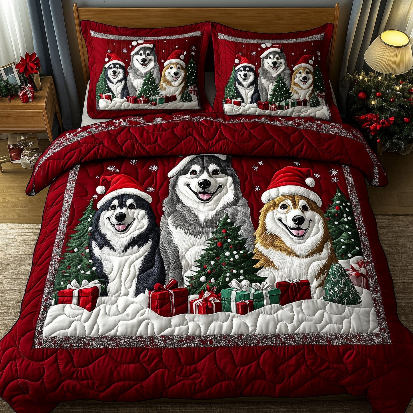 Winter Husky Charm Duvet Cover Set GFTOTP12783