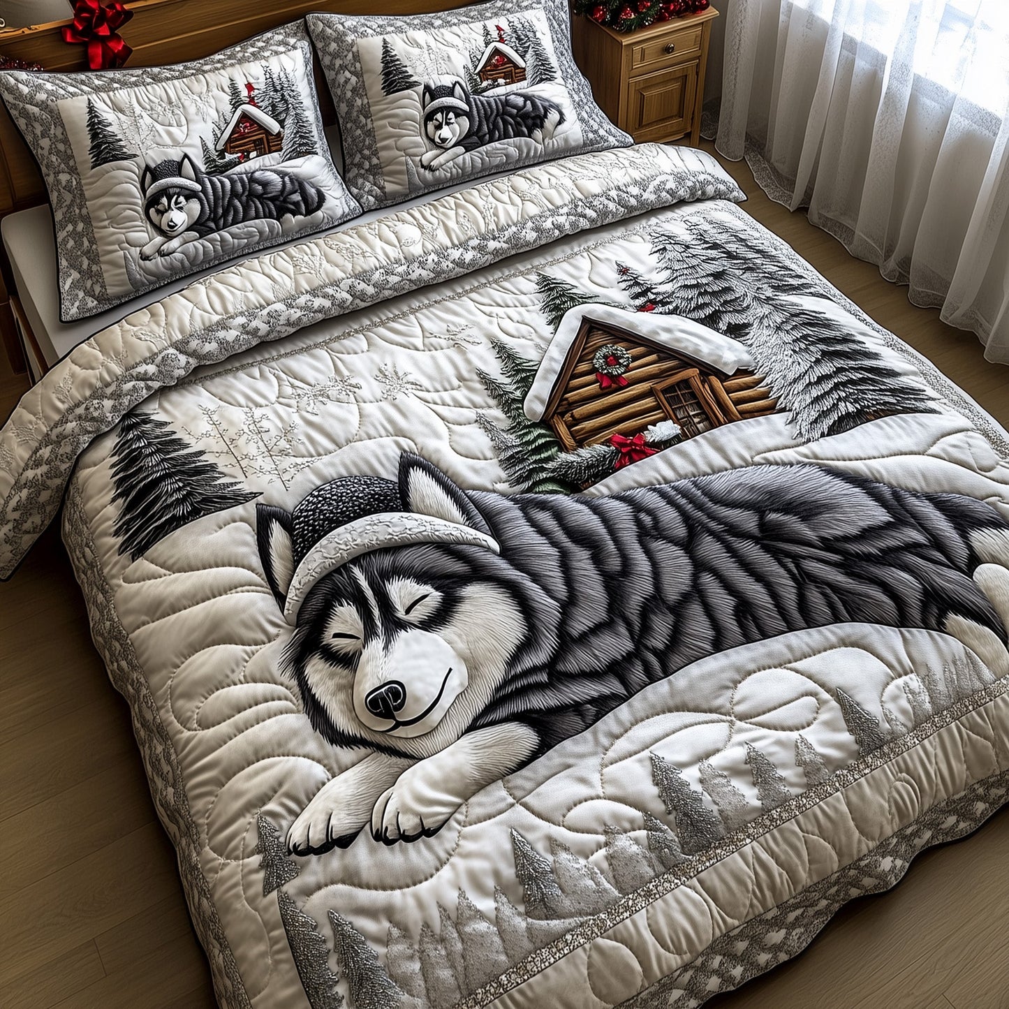 Winter Husky Charm Duvet Cover Set GFTOTP12785