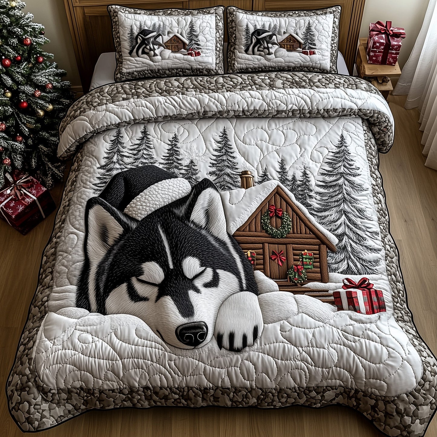 Winter Husky Charm Duvet Cover Set GFTOTP12786