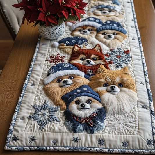 Pomeranian Charm Quilted Table Runner GFTOTP12803