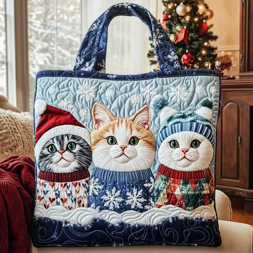 Holiday Meow Quilted Tote Bag GFTOTP12851