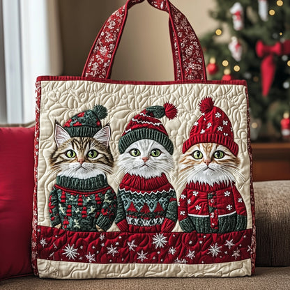 Holiday Meow Quilted Tote Bag GFTOTP12854