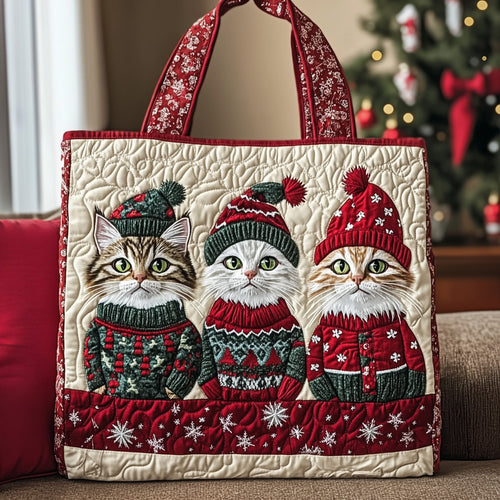 Holiday Meow Quilted Tote Bag GFTOTP12854
