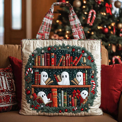 Holiday Bookworm Quilted Tote Bag GFTOTP12859