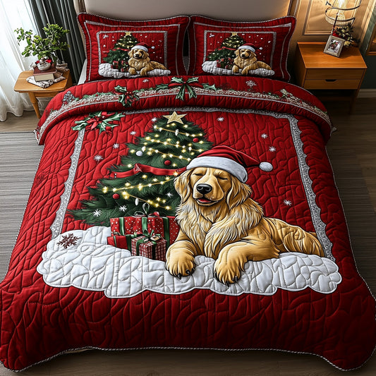 Christmas Golden Retriever Duvet Cover Set GFTOTP12880