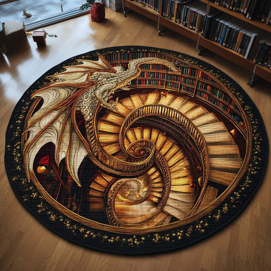 Ancient Library Quilted Round Mat GFTOTP12905