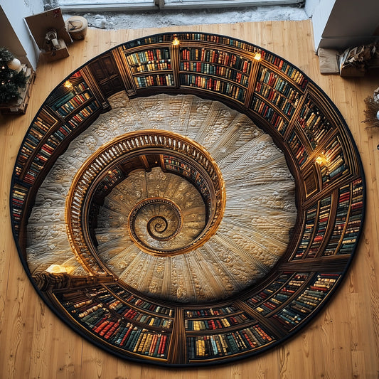 Ancient Library Quilted Round Mat GFTOTP12906