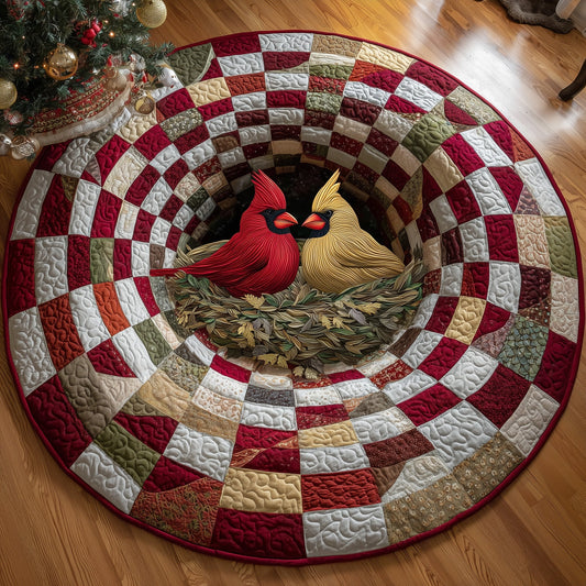 Yuletide Cardinal Quilted Round Mat GFTOTP13099