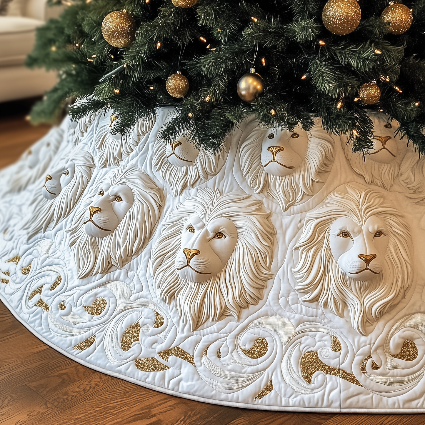 Majestic Lion Quilted Tree Skirt GFTOTP1309