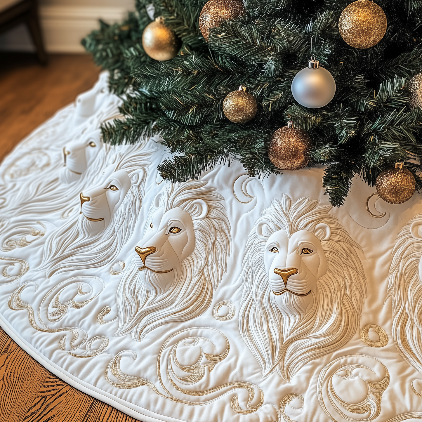Majestic Lion Quilted Tree Skirt GFTOTP1310