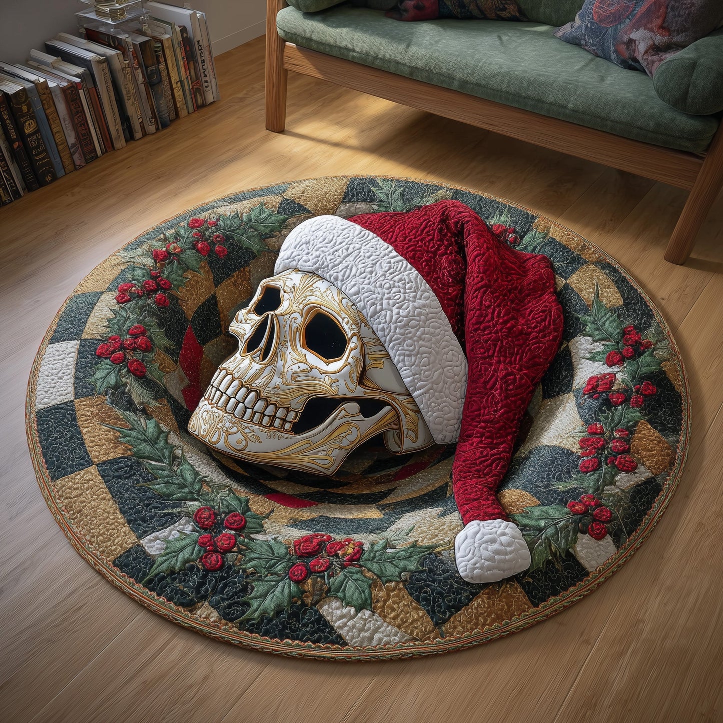 Merry Macabre Quilted Round Mat GFTOTP13157
