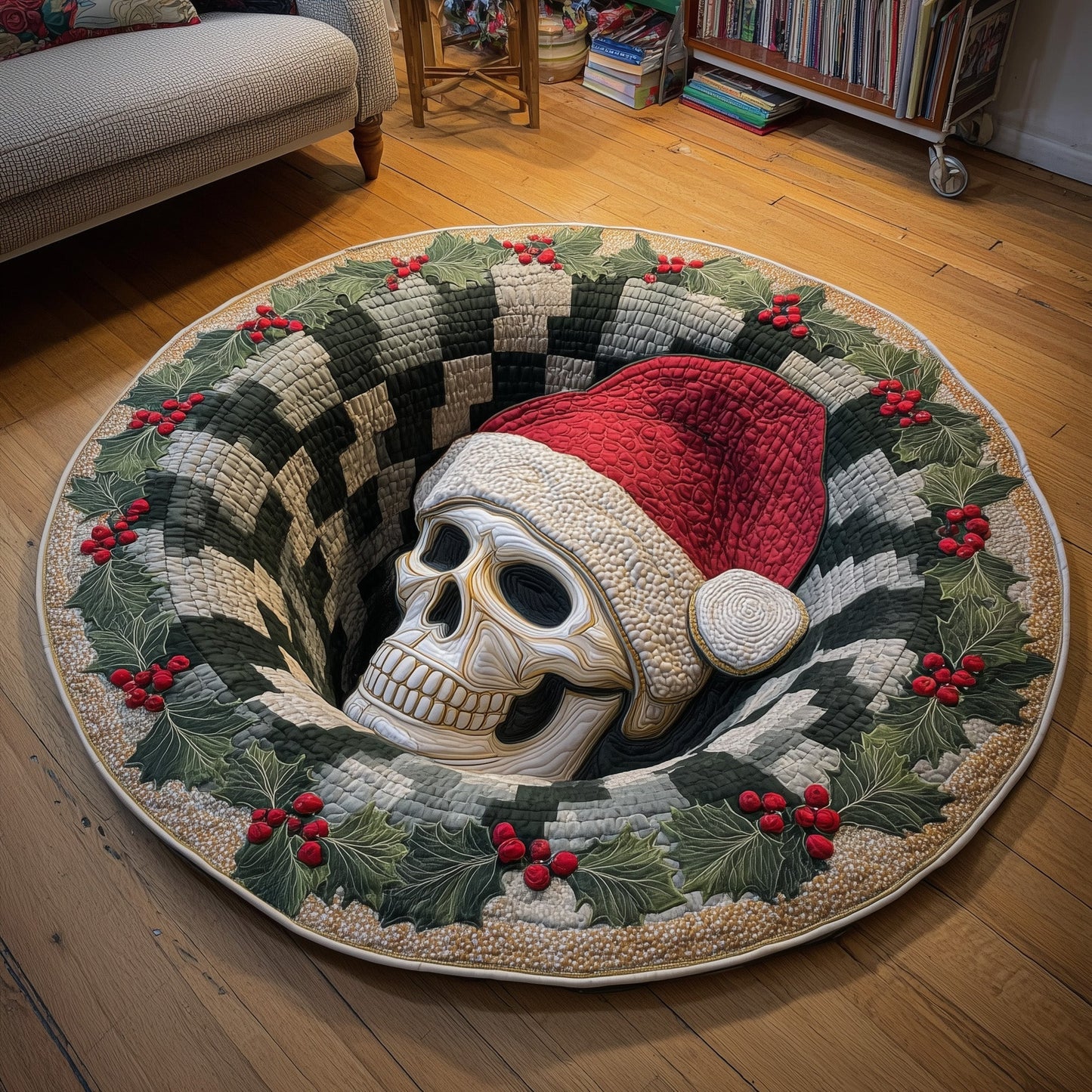 Merry Macabre Quilted Round Mat GFTOTP13158
