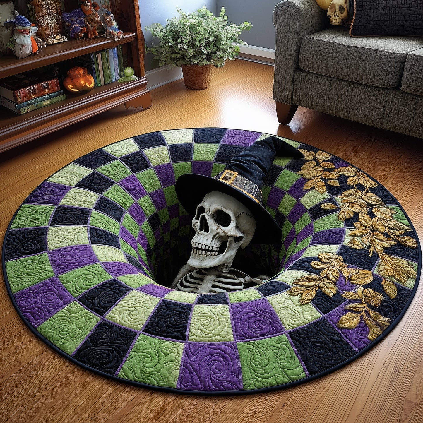 Haunted Bone Quilted Round Mat GFTOTP13167