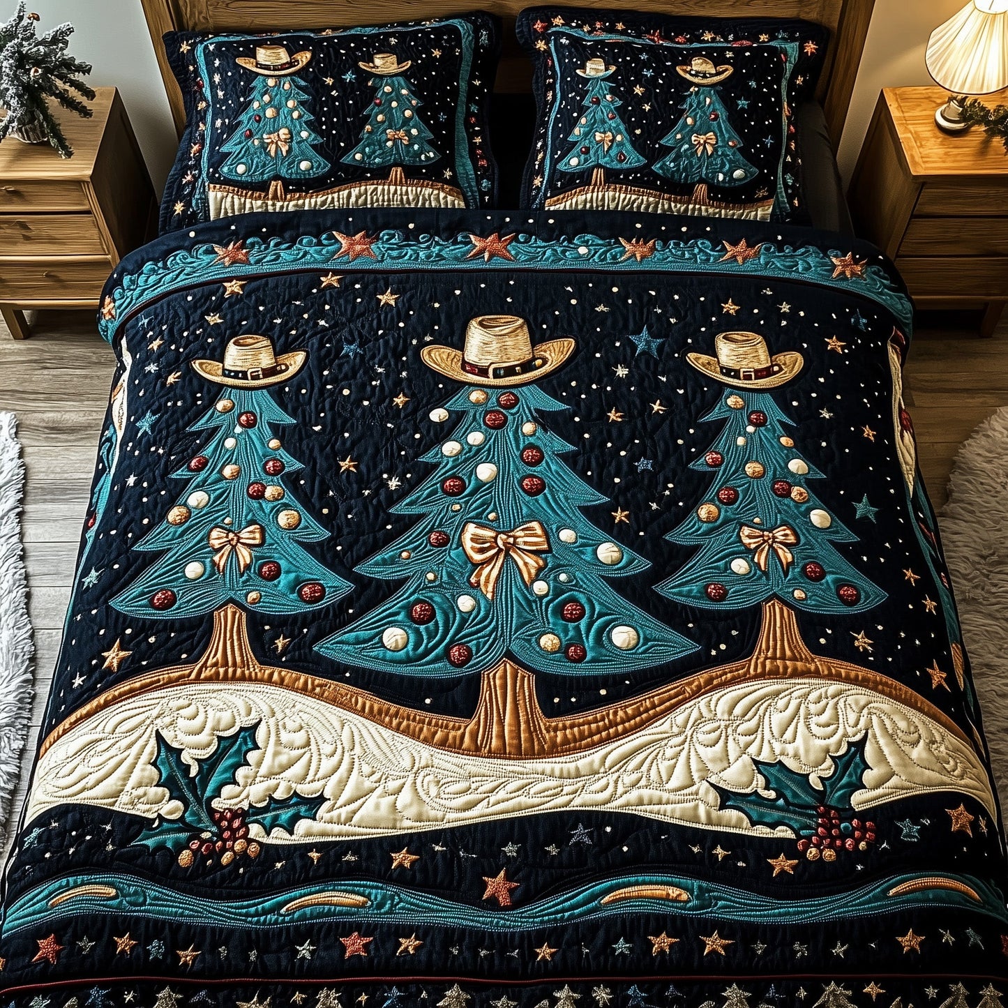 Rustic Yuletide Glow Duvet Cover Set GFTOTP13245