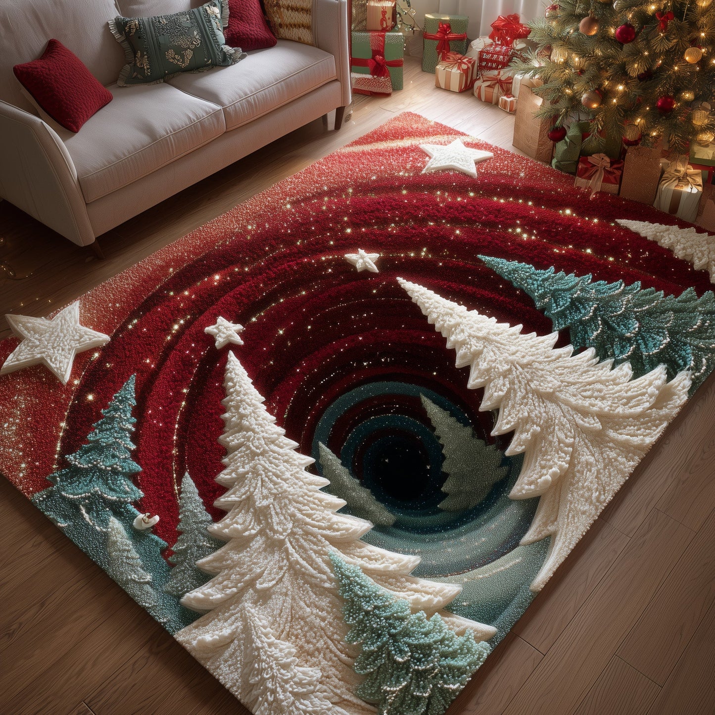 Holiday Sparkle Pine Area Rug GFTOTP13266
