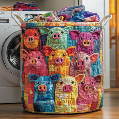 Pasture Piglet Quilted Laundry Basket GFTOTP13280