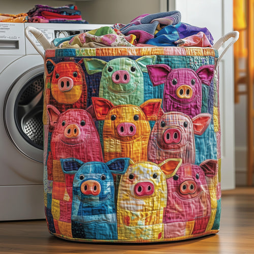 Pasture Piglet Quilted Laundry Basket GFTOTP13280