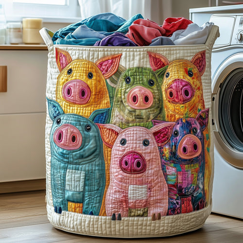 Pasture Piglet Quilted Laundry Basket GFTOTP13281