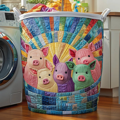 Pasture Piglet Quilted Laundry Basket GFTOTP13284