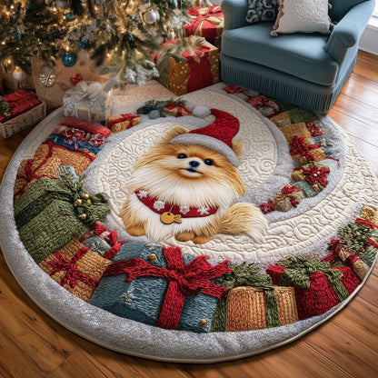 Jolly Pomeranian Quilted Round Mat GFTOTP13342