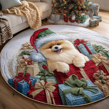 Jolly Pomeranian Quilted Round Mat GFTOTP13343