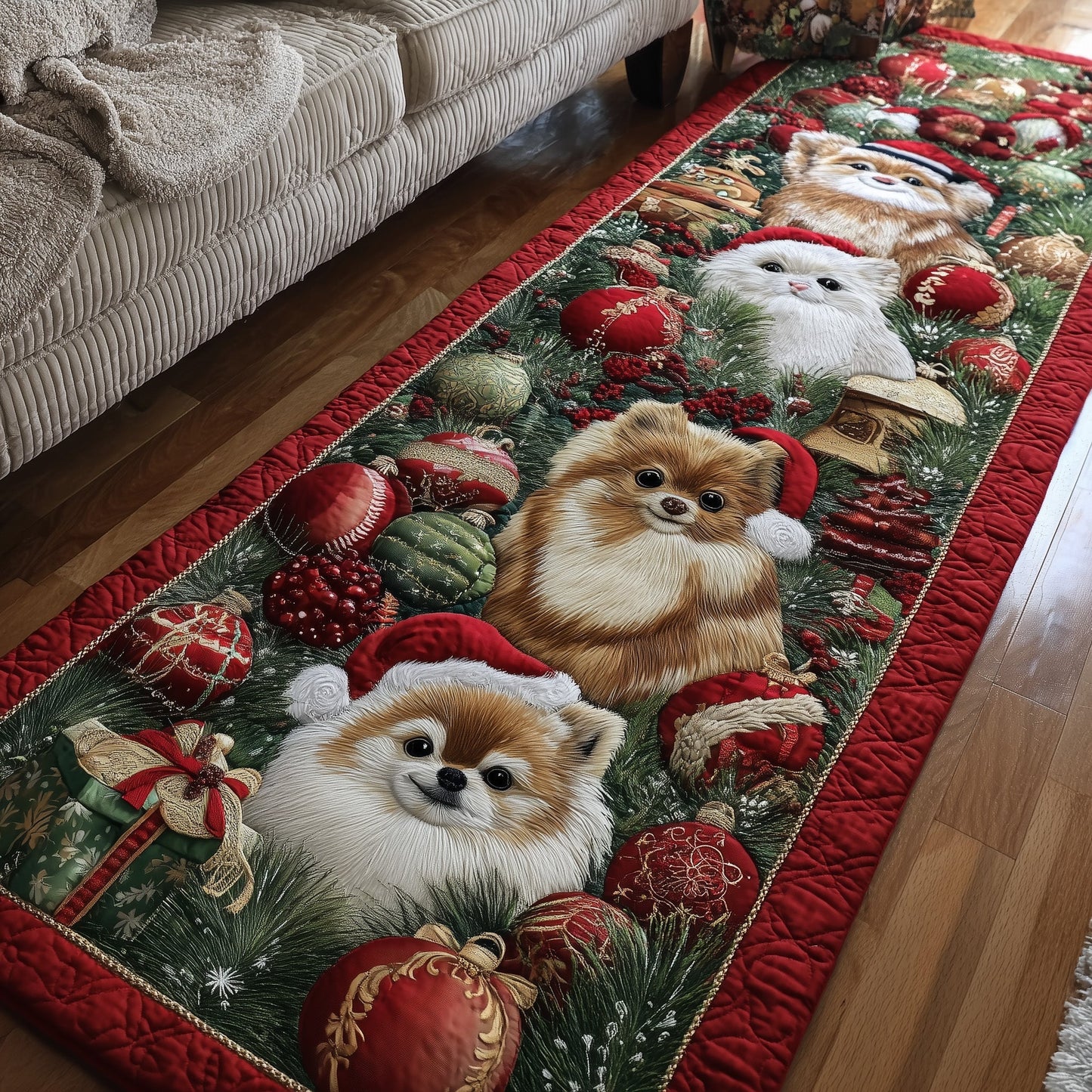 Jolly Pomeranian Runner Rug GFTOTP13348