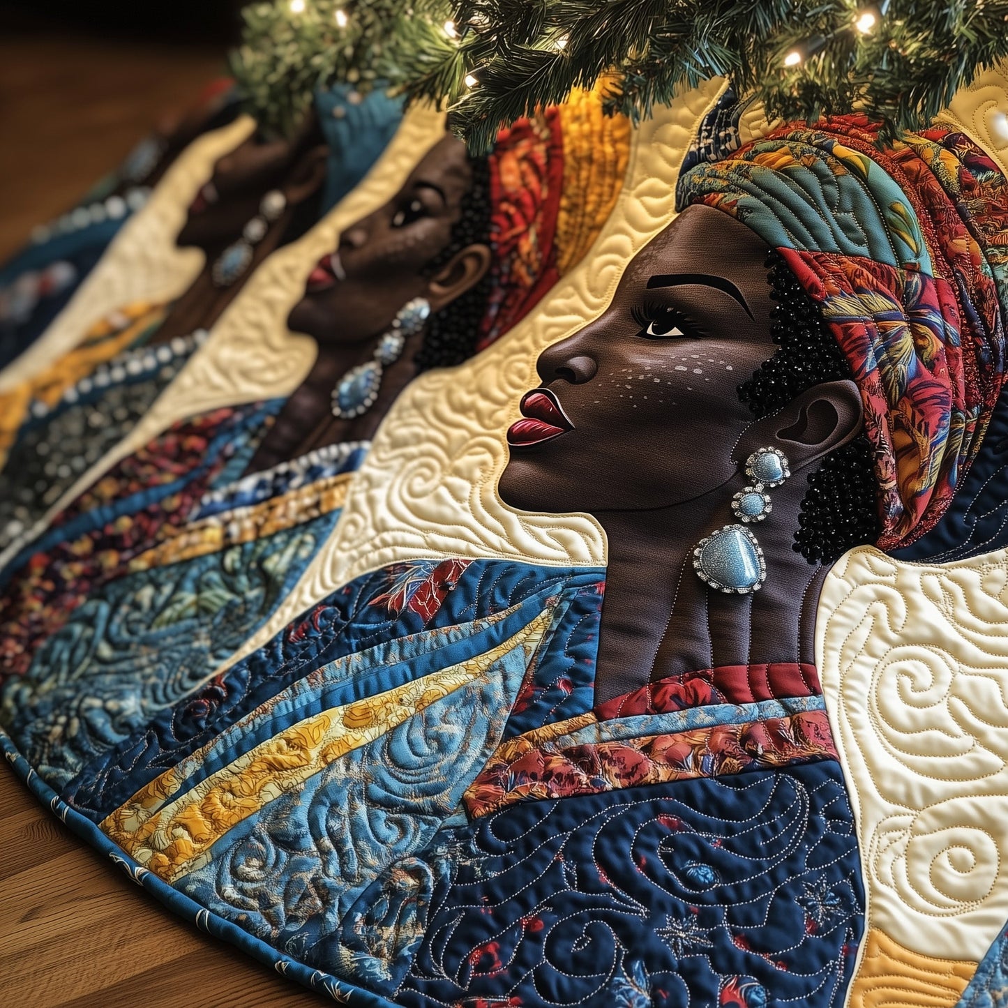 Golden Glow Quilted Tree Skirt GFTOTP13352