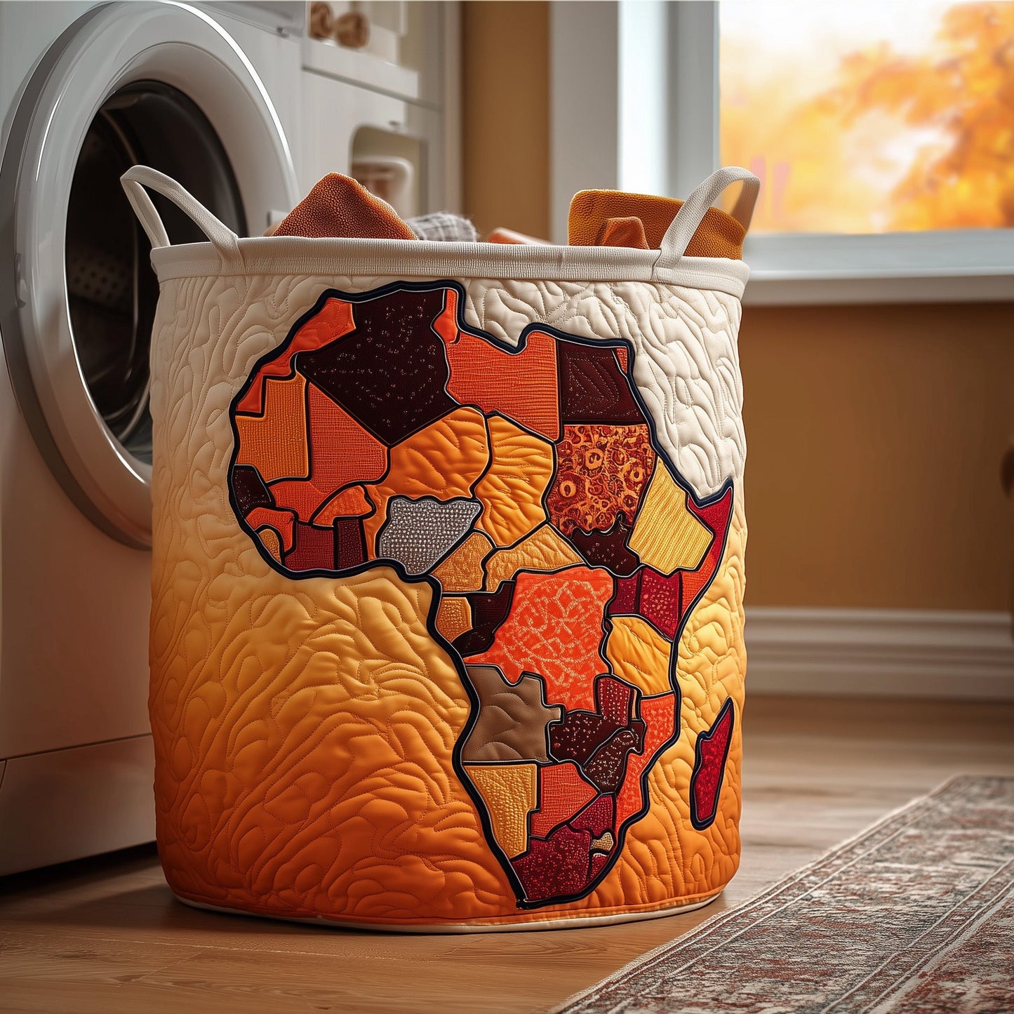 Golden Glow Quilted Laundry Basket GFTOTP13370