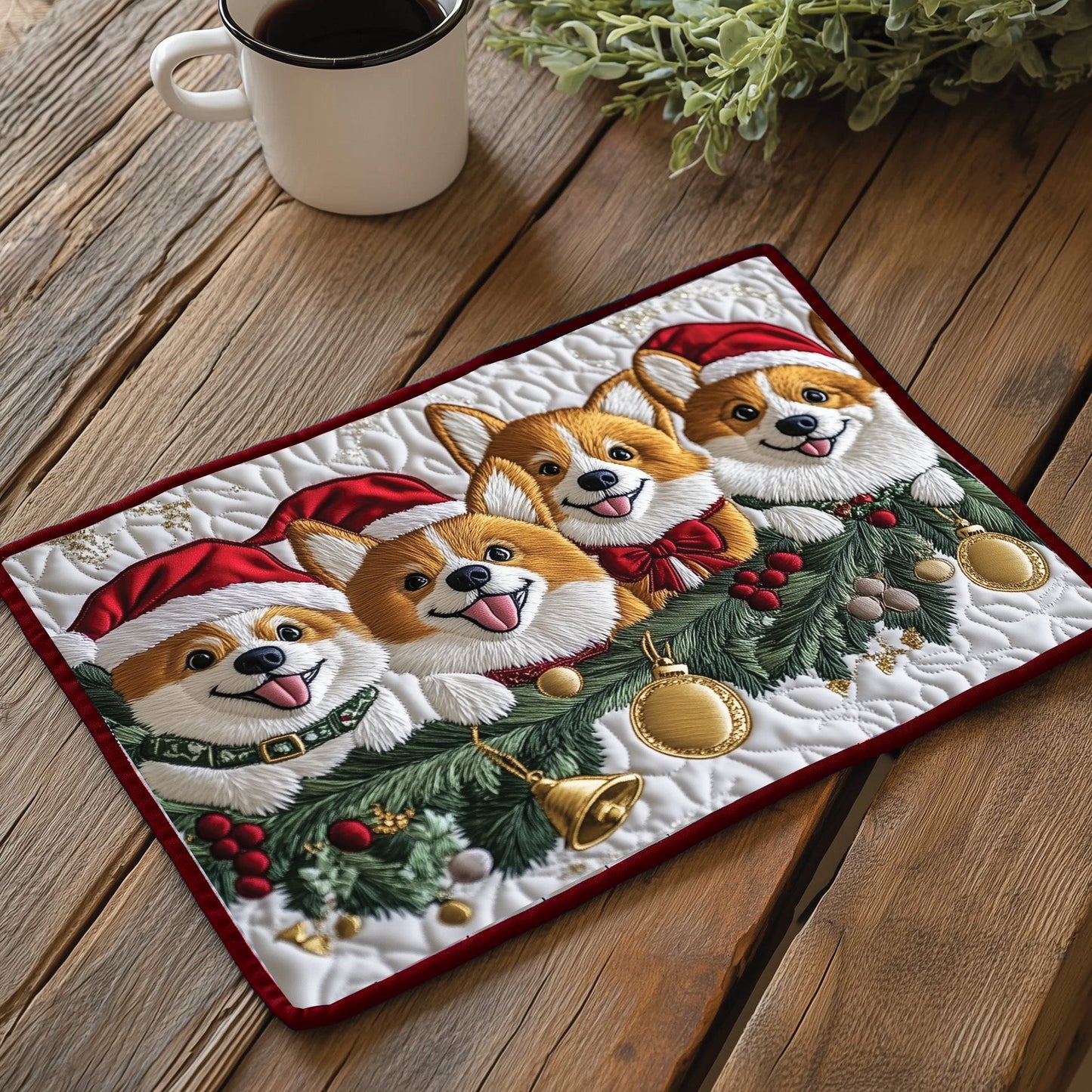 Jolly Corgi Quilted Placemat GFTOTP13407
