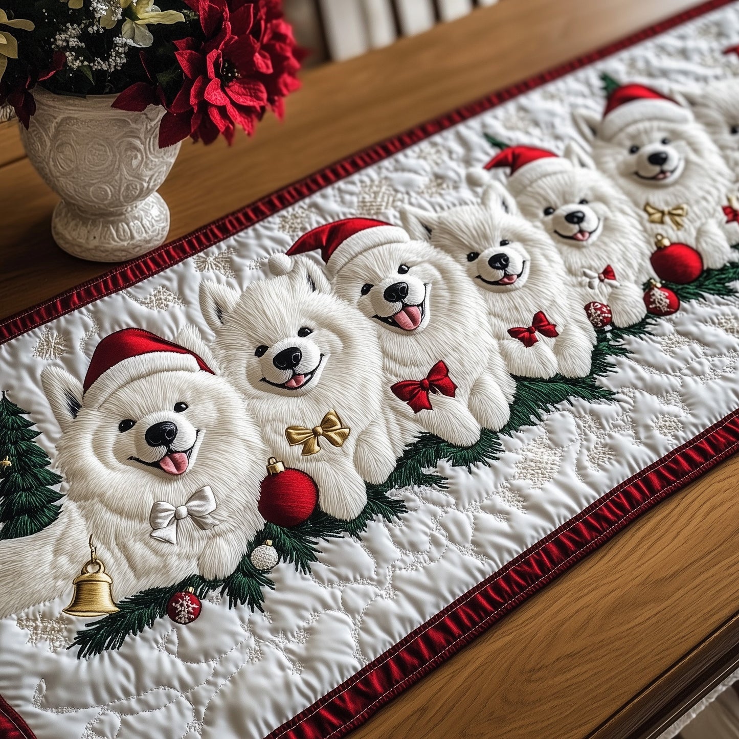 Jolly Samoyed Quilted Table Runner GFTOTP13411