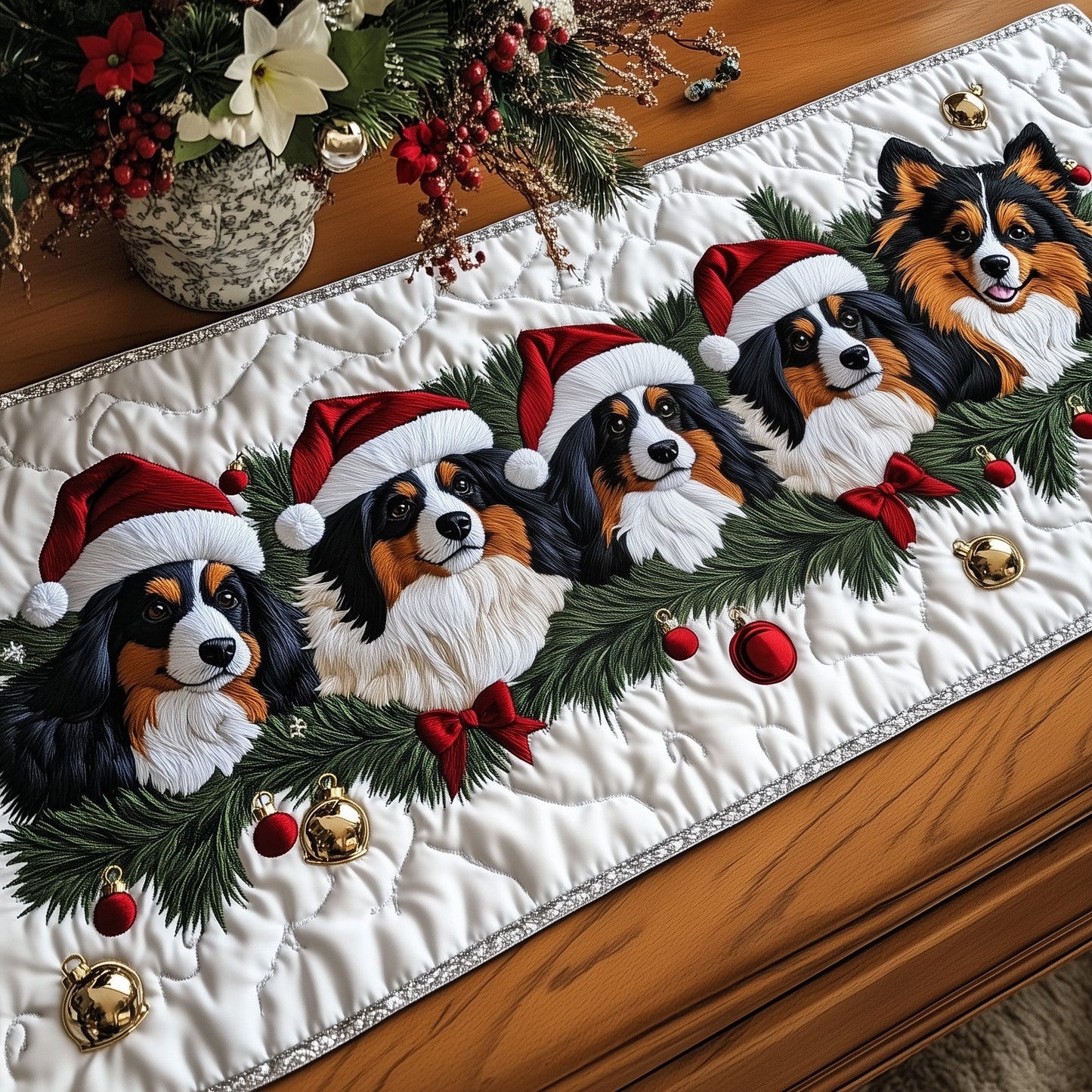 Jolly Australian Stepherd Quilted Table Runner GFTOTP13412