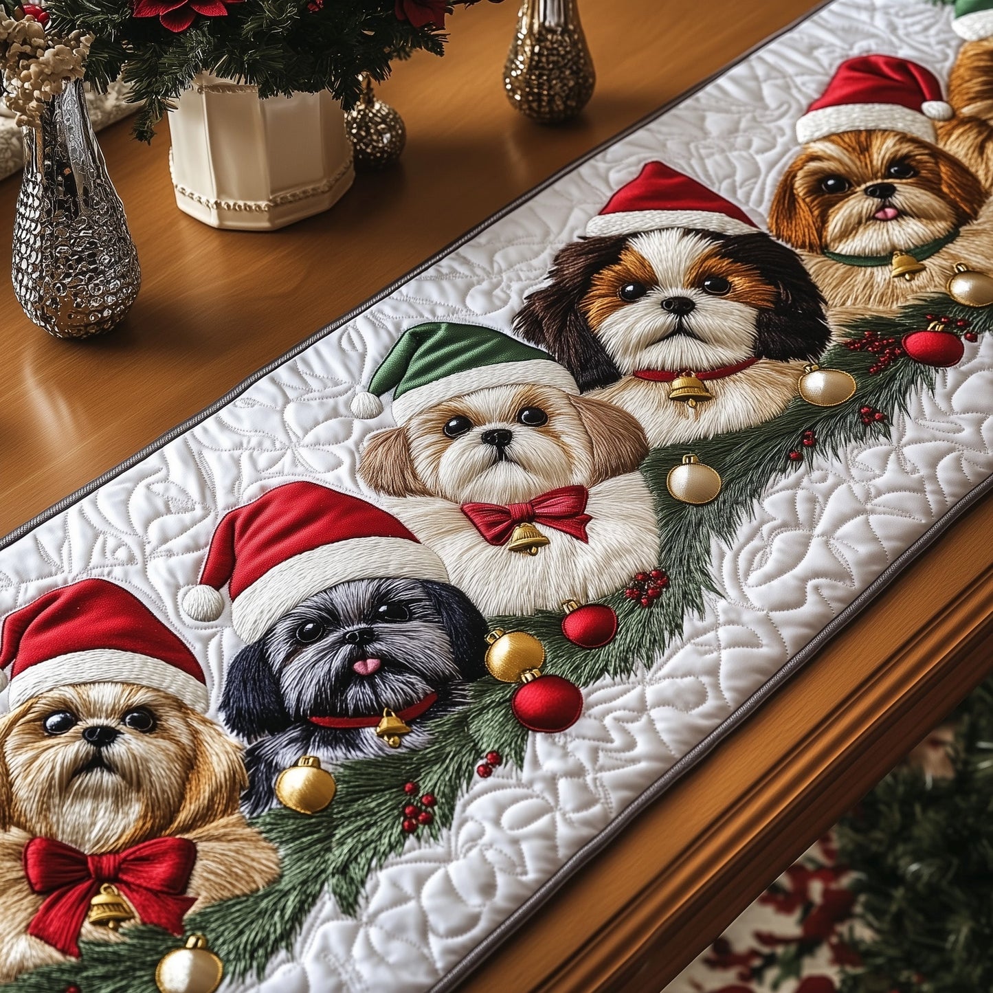 Jolly Shih Tzu Quilted Table Runner GFTOTP13414