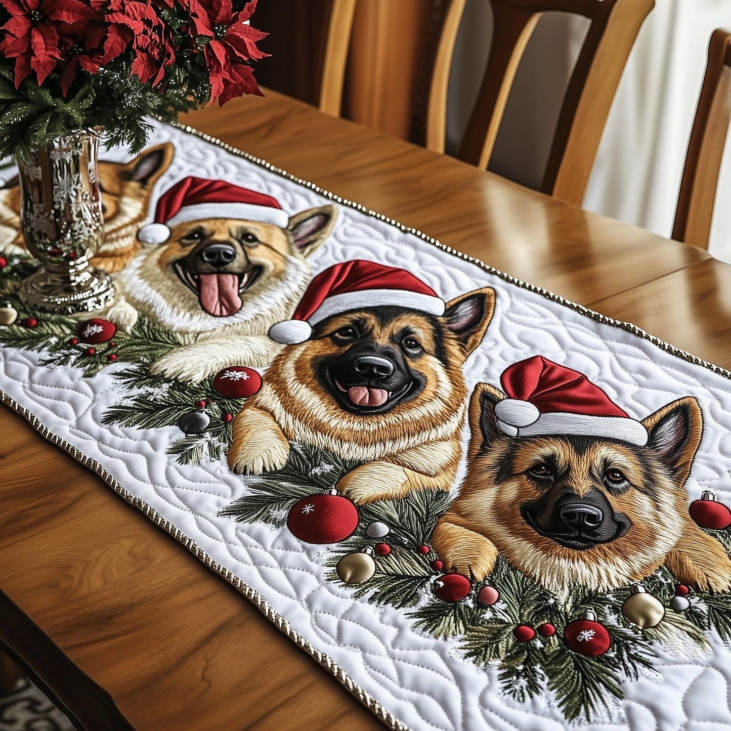 Jolly German Stepherd Quilted Table Runner GFTOTP13416