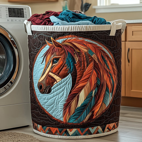 Native Horse Quilted Laundry Basket GFTOTP13428
